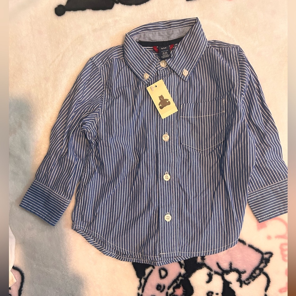 Baby GAP white and blue button up